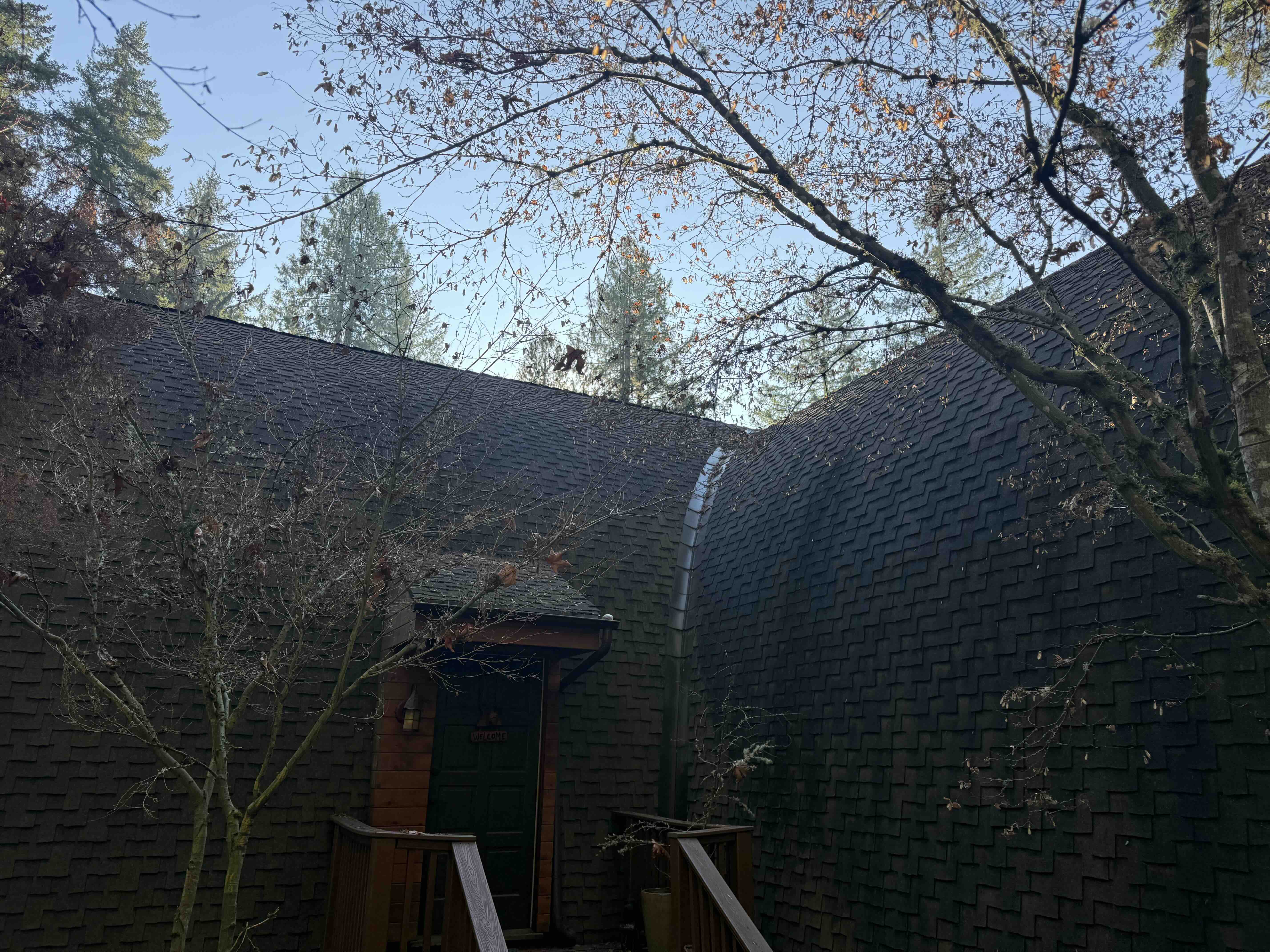 roof in Hillsboro Oregon before a soft wash roof cleaning.jpg
